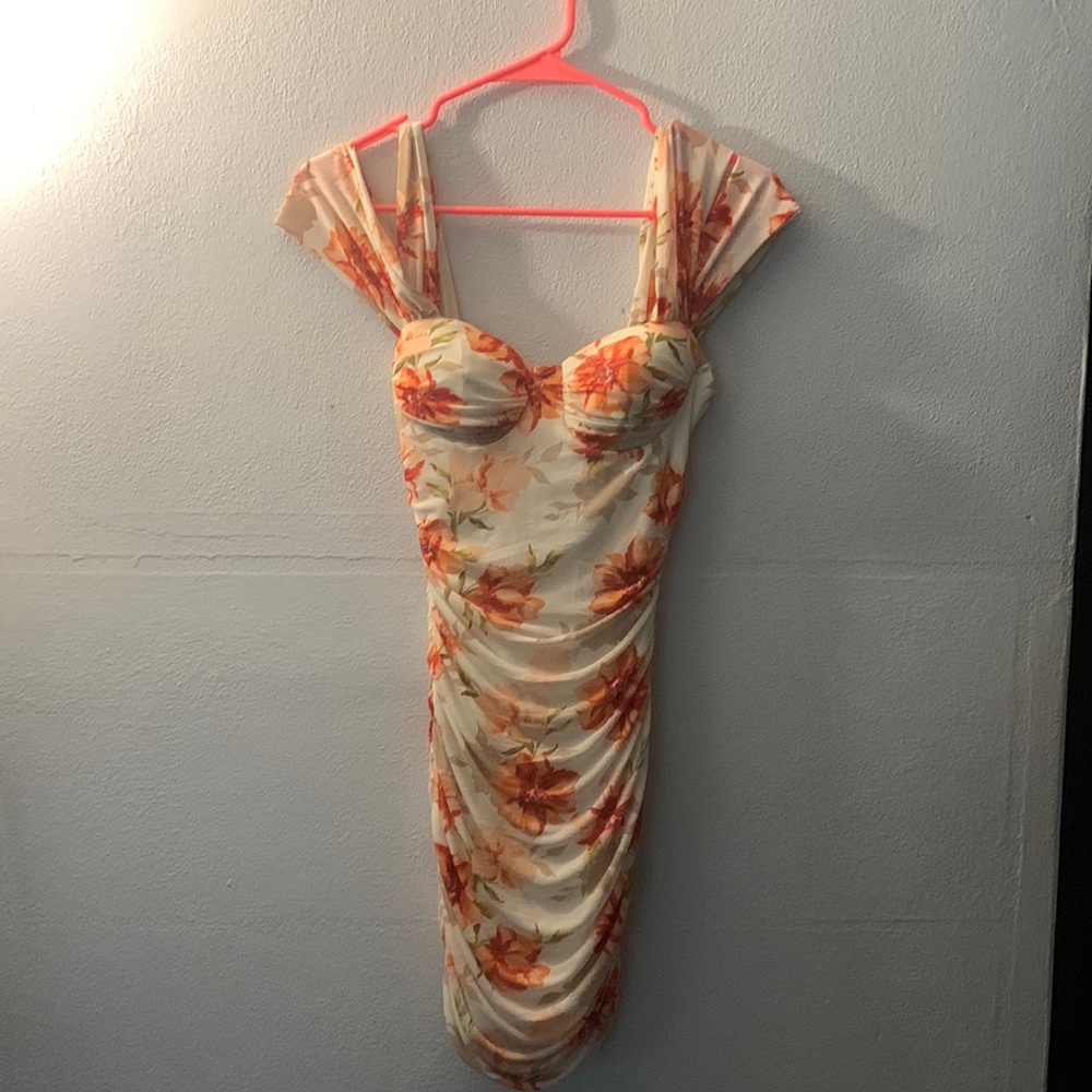 Windsor dress size XS.  Floral Beige